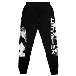 Z-Fighters Black & White Print On Black Joggers