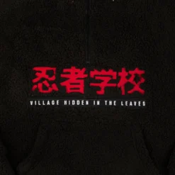 NARUTO Village Of The Hidden Leaves Black Sherpa Hoodie -Atsuko Sale Store HD8M93NAR 2