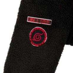 NARUTO Village Of The Hidden Leaves Black Sherpa Hoodie -Atsuko Sale Store HD8M93NAR 3