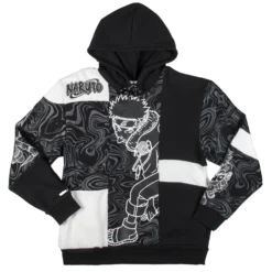 Patchwork Naruto Black Hoodie