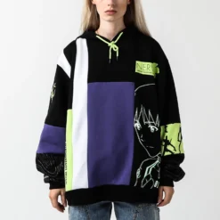 Shinji And Eva Unit-01 Patchwork Hoodie