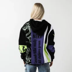 Shinji And Eva Unit-01 Patchwork Hoodie -Atsuko Sale Store HDA2JT0NGE ecomm 8