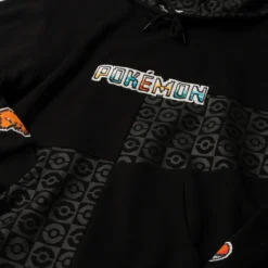 POKEMON Starter Pokémon Black & Grey Panel Hoodie -Atsuko Sale Store HDA56KFPOK 07