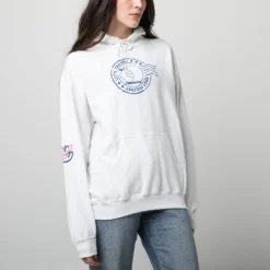 Lets Travel! Doraemon Postcard White Hoodie -Atsuko Sale Store HDM1981DMN ecomm 2