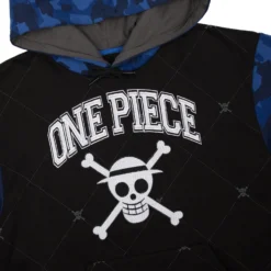 One Piece Straw Hat Crew Blue Camo Hoodie -Atsuko Sale Store HDM666LONP 002