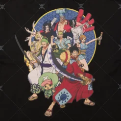 One Piece Straw Hat Crew Blue Camo Hoodie -Atsuko Sale Store HDM666LONP 004