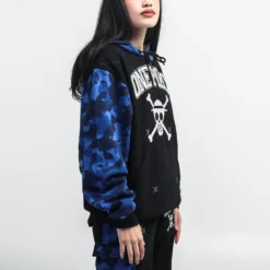 One Piece Straw Hat Crew Blue Camo Hoodie -Atsuko Sale Store HDM666LONP ecomm LUNASMALL 2