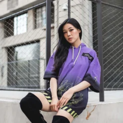 Eva Unit-01 Gradient Short Sleeve Hoodie -Atsuko Sale Store Image6 22 21at1.59AM