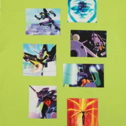 Eva Unit-01 Collage Lime Green Crew Neck Sweatshirt -Atsuko Sale Store LSA2JT5NGE 5