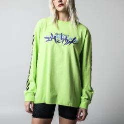 Eva Unit-01 Collage Lime Green Crew Neck Sweatshirt -Atsuko Sale Store LSA2JT5NGE ecomm 4