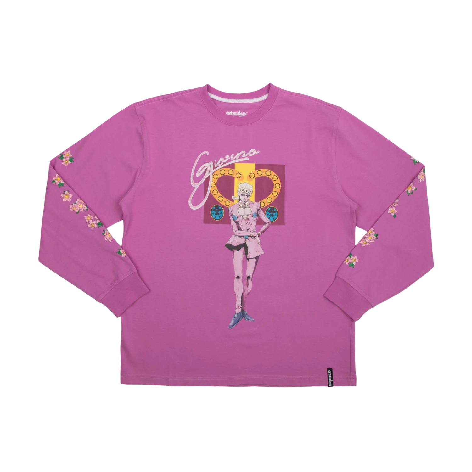 Golden Wind Giorno Floral Pink Long Sleeve 10 Golden Wind Giorno Floral Pink Long Sleeve - Image 8