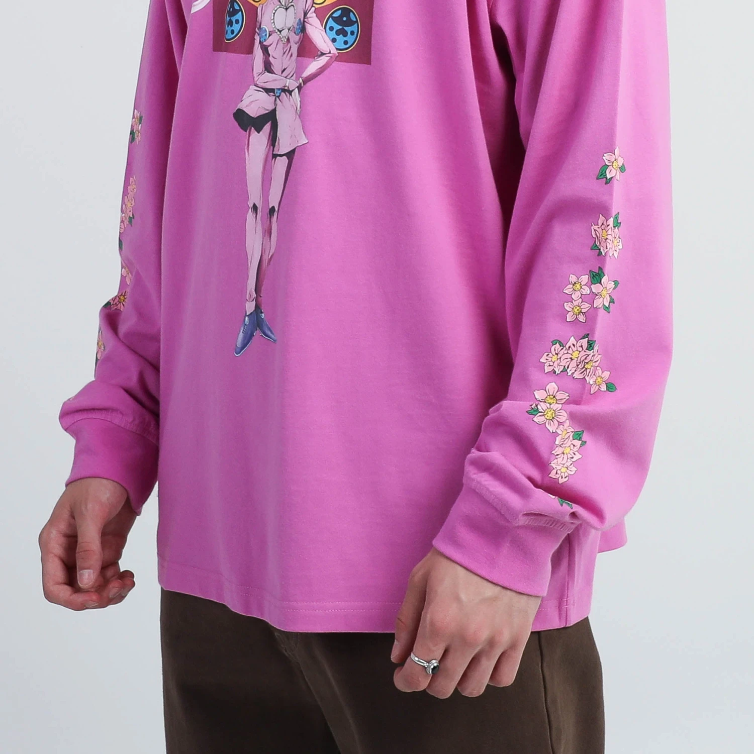 Golden Wind Giorno Floral Pink Long Sleeve 8 Golden Wind Giorno Floral Pink Long Sleeve - Image 6