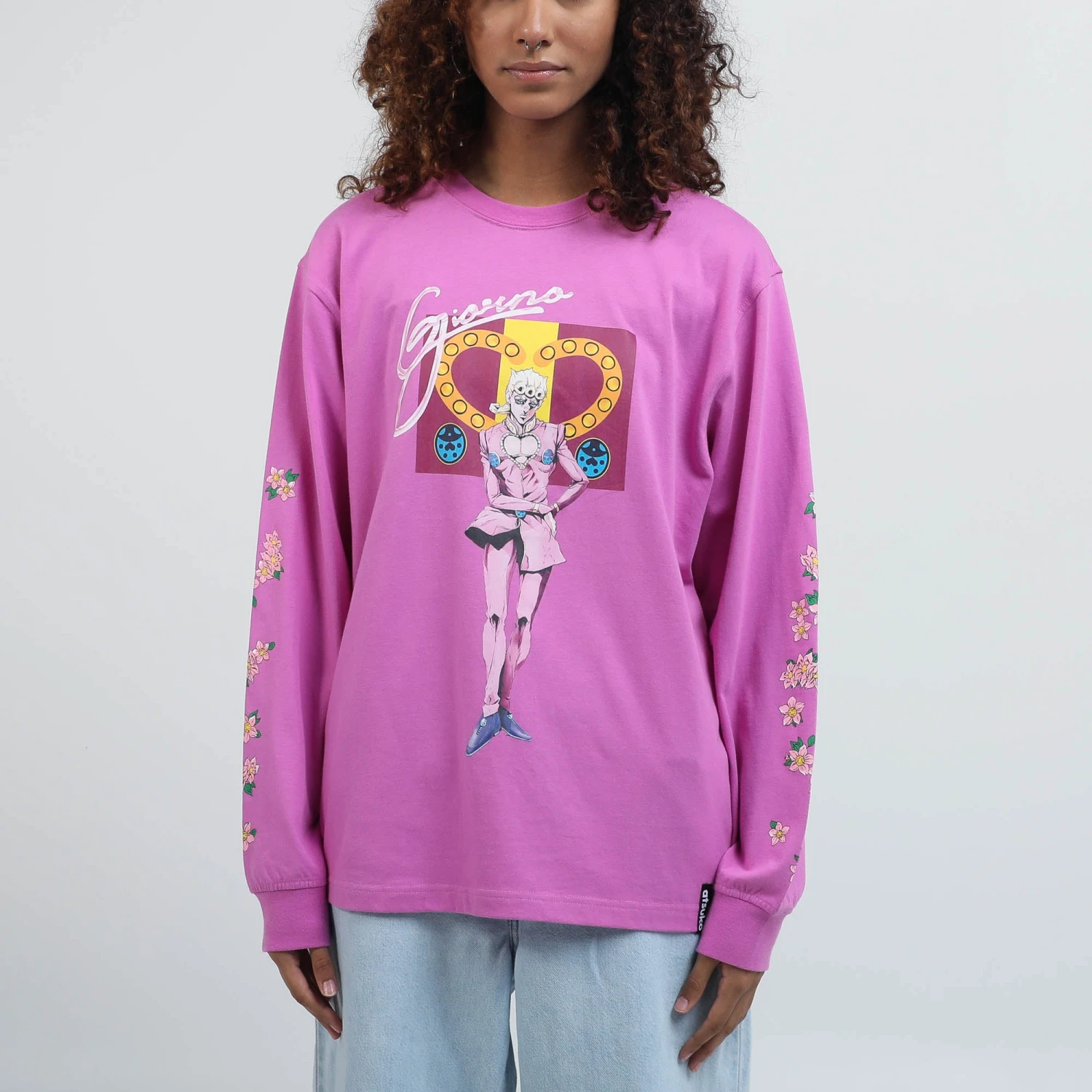 Golden Wind Giorno Floral Pink Long Sleeve 3 Golden Wind Giorno Floral Pink Long Sleeve