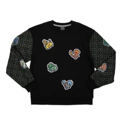 POKEMON Starter Evolution Crew Neck Black Sweatshirt