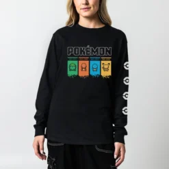 POKEMON Starter Pokémon Black Long Sleeve