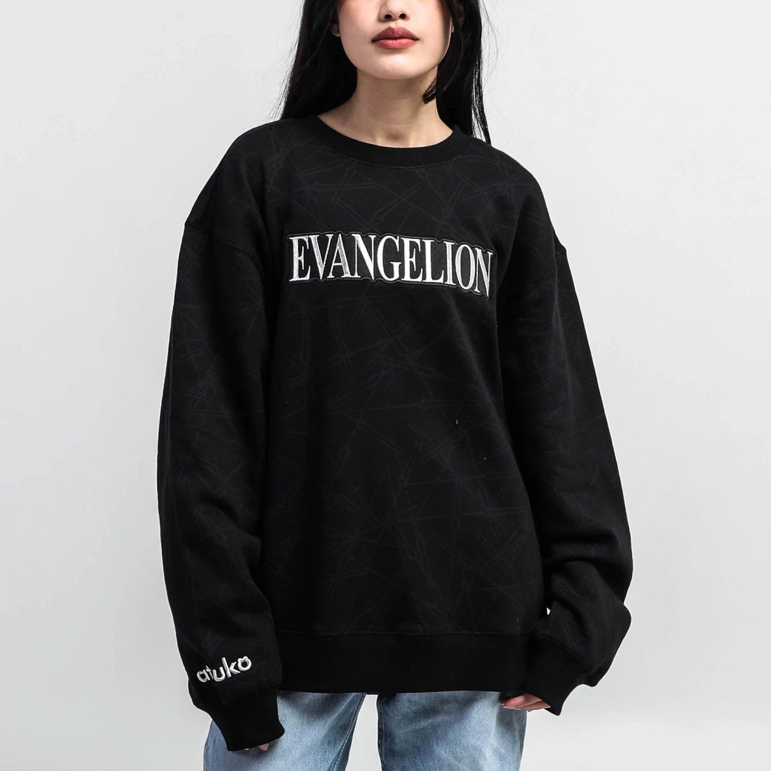 Evangelion Black Crew Neck Sweatshirt 3 Evangelion Black Crew Neck Sweatshirt