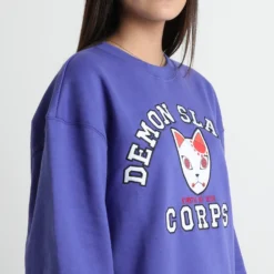 Demon Slayer Corps Blue Crew Neck Sweatshirt -Atsuko Sale Store LSM1U4TDMS ecomm 3