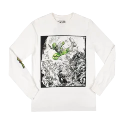 Action Panels White Long Sleeve