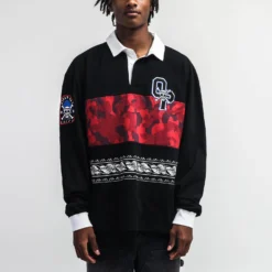 One Piece Straw Hat Crew Black Rugby Shirt