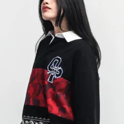 One Piece Straw Hat Crew Black Rugby Shirt -Atsuko Sale Store LSM67C0ONP ecomm LUNASMALL 3