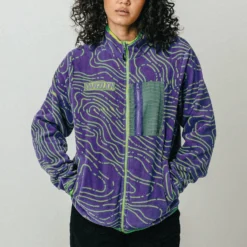 Eva Unit-01 Topography Pattern Purple Polar Fleece -Atsuko Sale Store OWA57ANNGE ecom03