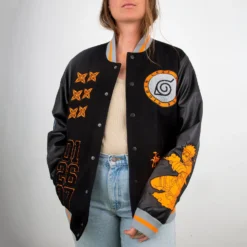 NARUTO Hidden Leaf Village Varsity Jacket -Atsuko Sale Store OWM1VLPNAR 10