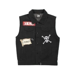 One Piece Roronoa Zoro Black Denim Vest