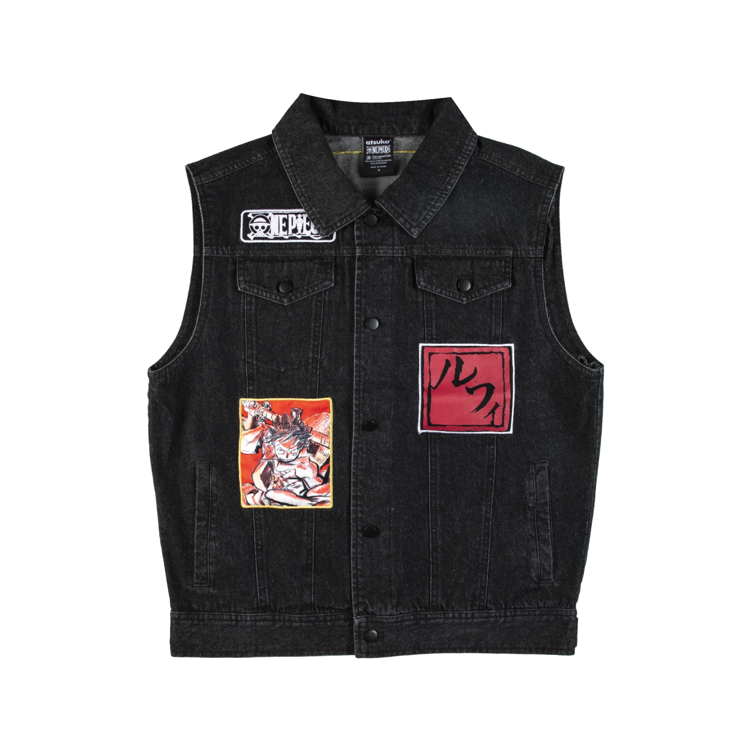One Piece Luffy Denim Vest 3 One Piece Luffy Denim Vest
