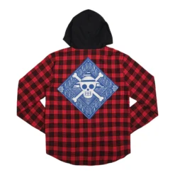 One Piece Straw Hat Crew Hooded Flannel -Atsuko Sale Store OWM6646ONP 003