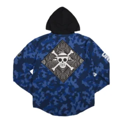 One Piece Straw Hat Crew Hooded Camo Flannel -Atsuko Sale Store OWM6647ONP 004