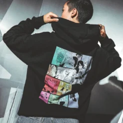 Logo And Group Pose Black Hoodie 14 Logo And Group Pose Black Hoodie -Atsuko Sale Store SatAM 4x5 11