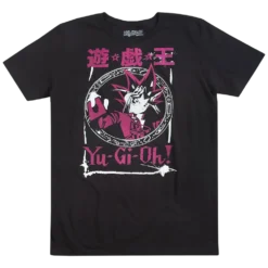 Yu-Gi-Oh Yugi Muto Burgandy And White Black Tee
