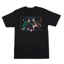 Nezuko And Tanjiro Black Tee