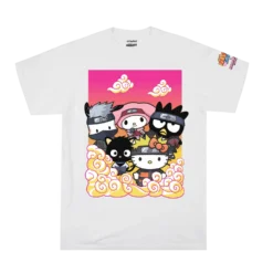 Hello Kitty And Friends X Naruto Clouds White Tee