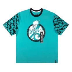 NARUTO Kakashi Pattern Sleeve Teal Tee