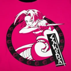 NARUTO Sakura Pattern Sleeve Pink Tee 9 NARUTO Sakura Pattern Sleeve Pink Tee -Atsuko Sale Store TSA29RCNAR 2
