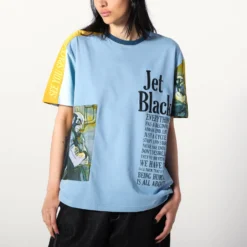 Jet Black Patchwork Panel Tee -Atsuko Sale Store TSA57B2CBP ecomm10