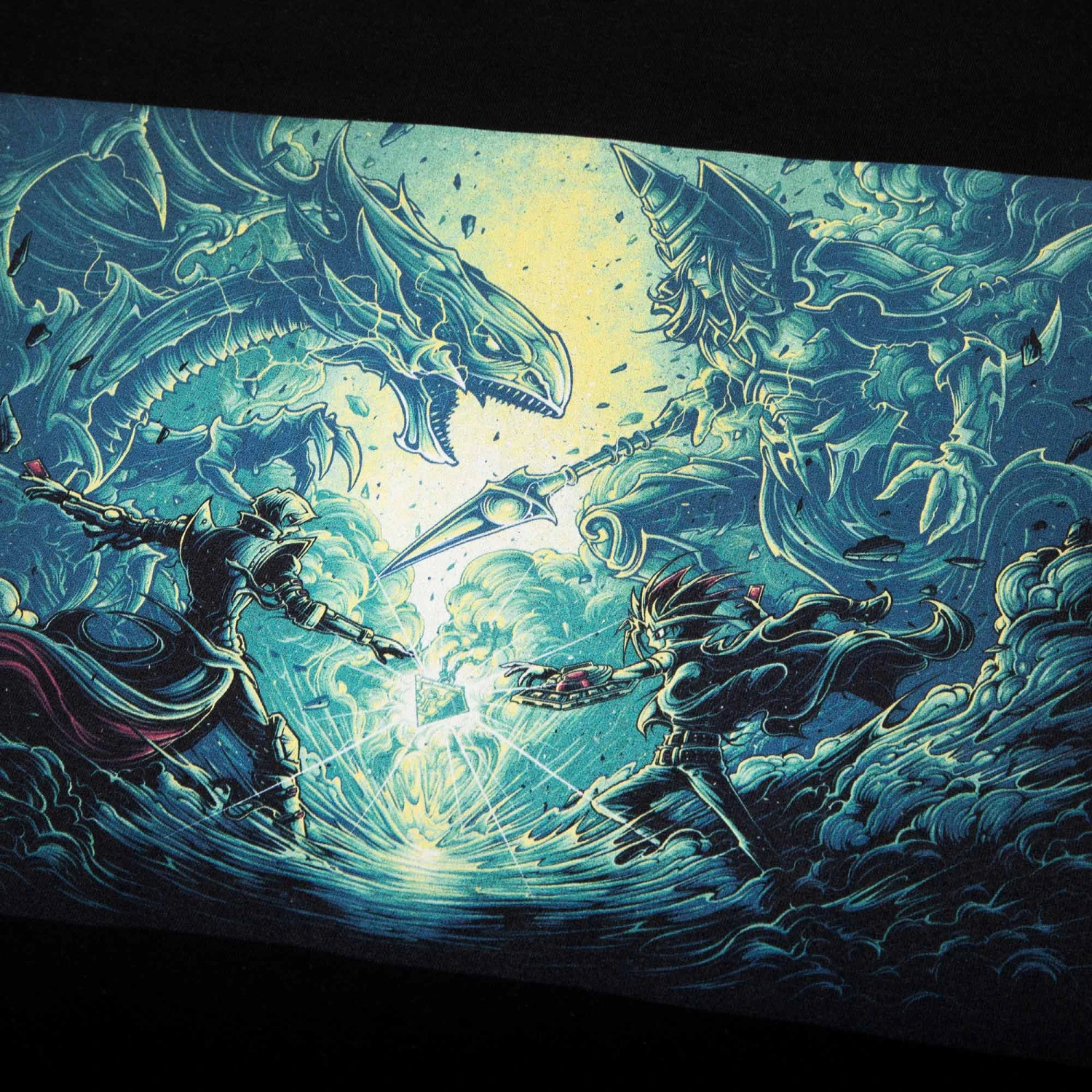 Yu-Gi-Oh Seto Kaiba Dueling Yugi Muto Black Tee 4 Yu-Gi-Oh Seto Kaiba Dueling Yugi Muto Black Tee - Image 2