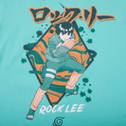 NARUTO Rock Lee Bushy Brows Mint Tee -Atsuko Sale Store TSM0KYCNAR 3