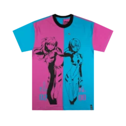 Asuka And Rei Pink And Blue Color Block Tee
