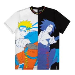 Sasuke Vs. Naruto Split Black & White Tee