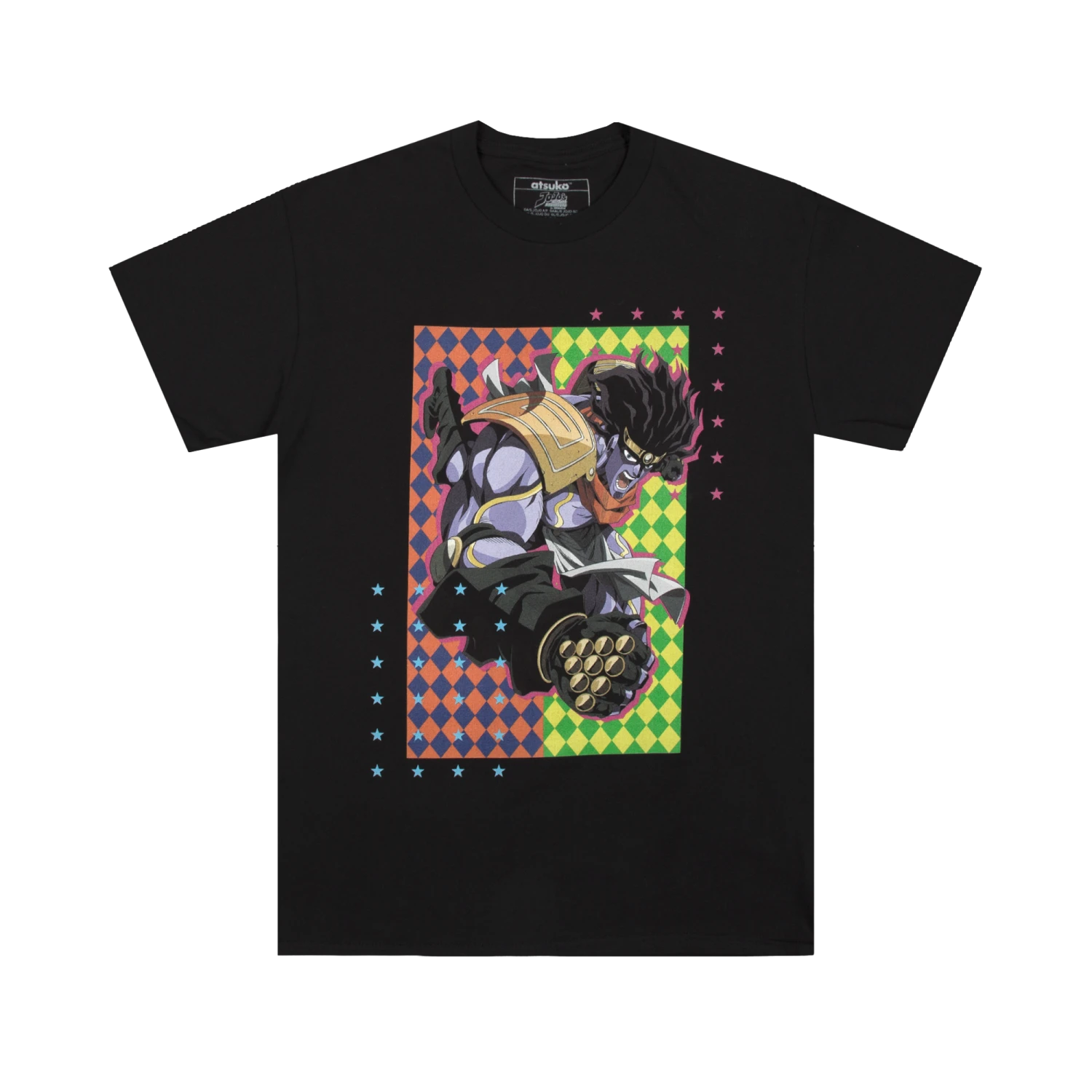 Star Platinum Diamond Pattern Black Tee 5 Star Platinum Diamond Pattern Black Tee - Image 3
