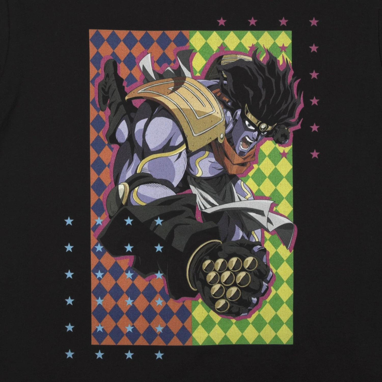 Star Platinum Diamond Pattern Black Tee 7 Star Platinum Diamond Pattern Black Tee - Image 5