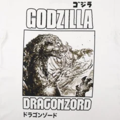 Godzilla Vs. DragonZord White Tee -Atsuko Sale Store TSM5FPWGXP 2
