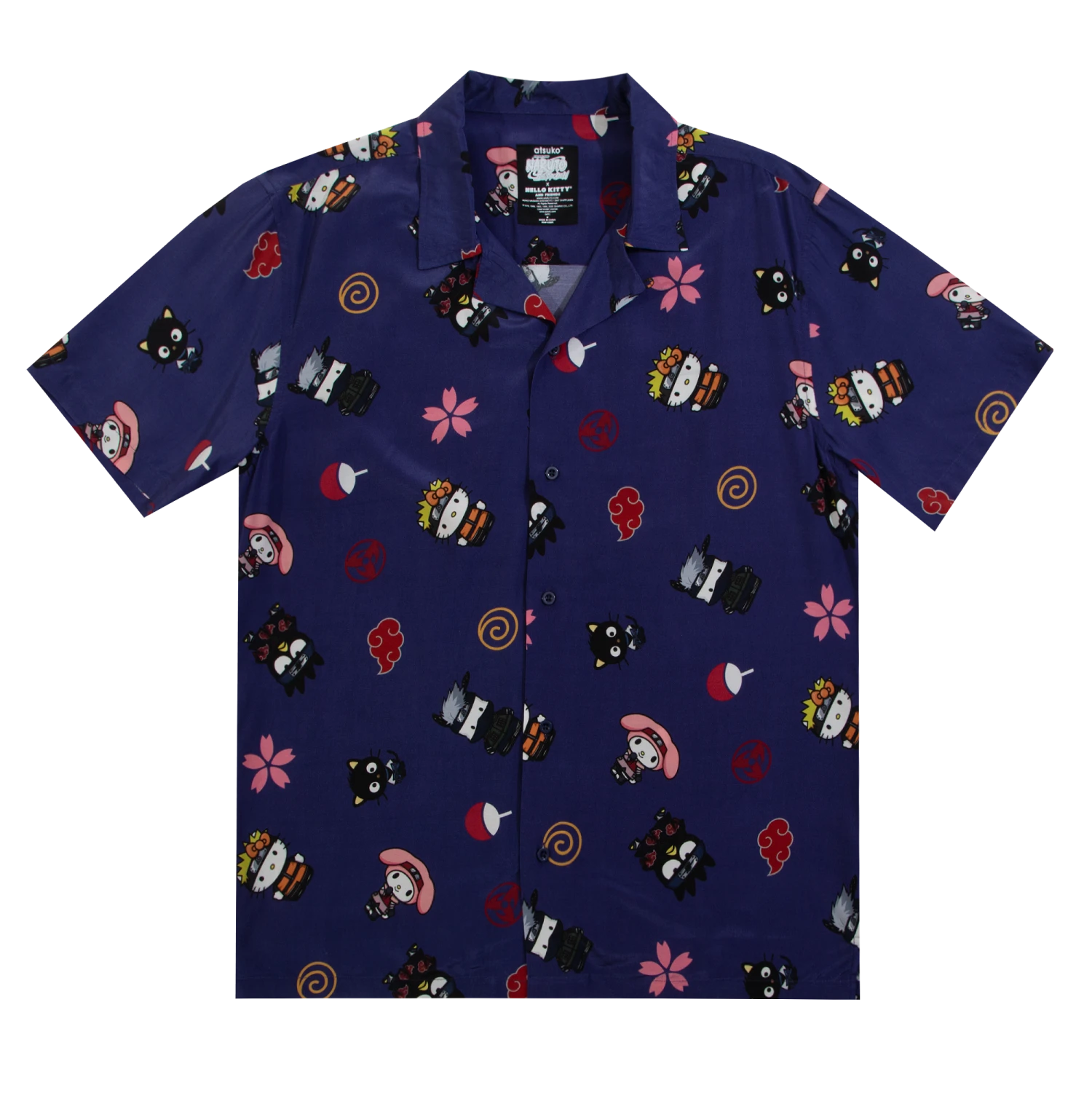 Hello Kitty X Naruto Character Button-Down Shirt 3 Hello Kitty X Naruto Character Button-Down Shirt