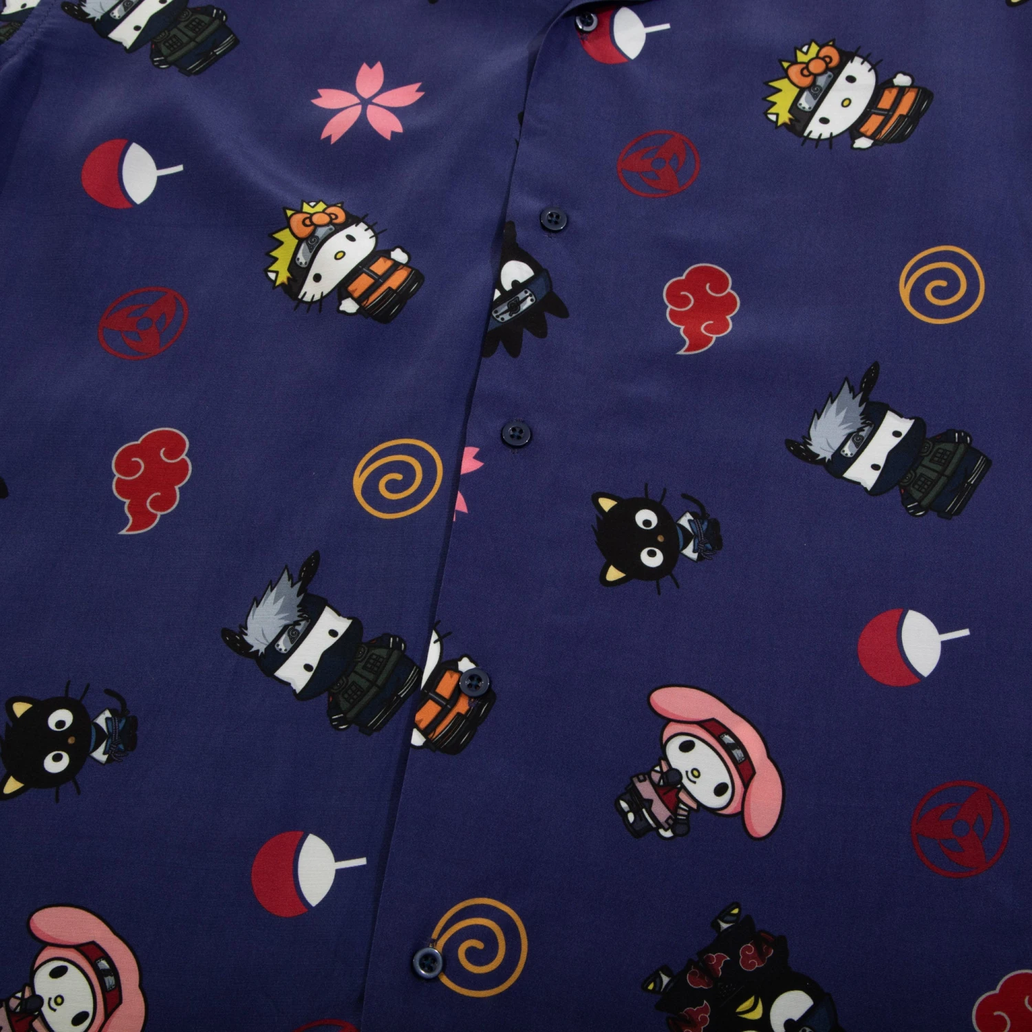 Hello Kitty X Naruto Character Button-Down Shirt 5 Hello Kitty X Naruto Character Button-Down Shirt - Image 3