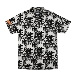 Naruto Allover Black & White Print Button Down Shirt