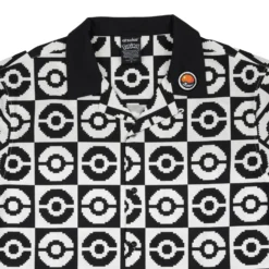 POKEMON Poké Ball Allover Black & White Button-Down -Atsuko Sale Store WVA56K7POK 03