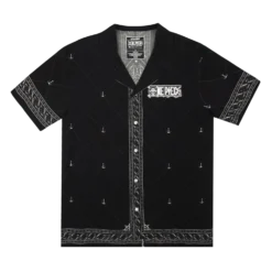 One Piece Straw Hat Crew Black Button-Down Shirt -Atsuko Sale Store WVA6828ONP 002