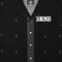 One Piece Straw Hat Crew Black Button-Down Shirt -Atsuko Sale Store WVA6828ONP 1